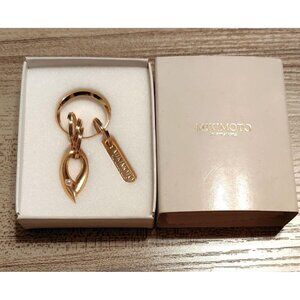 NWB MIKIMOTO G clef key chain pearl decoration leaf golden key chain bag charm